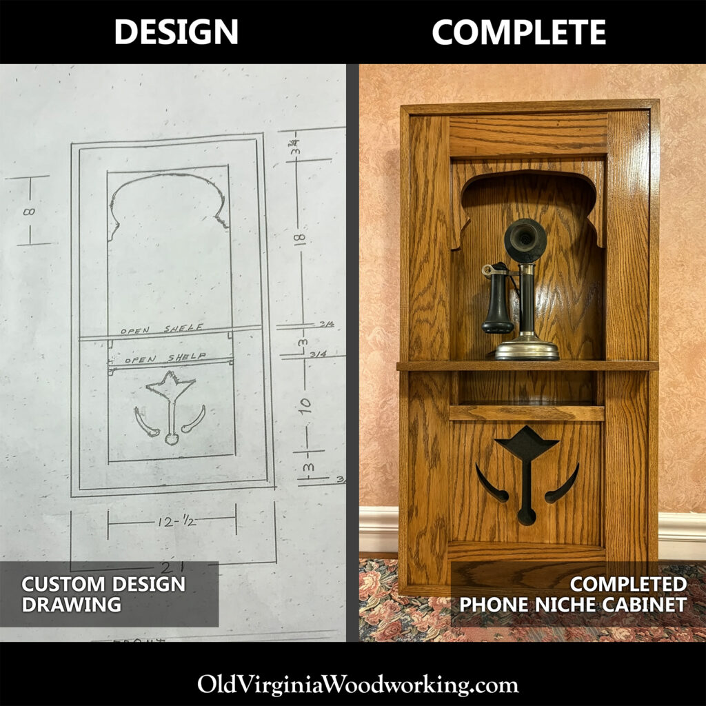 Custom designed and built telephone niche cabinet