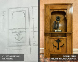 Custom designed and built telephone niche cabinet